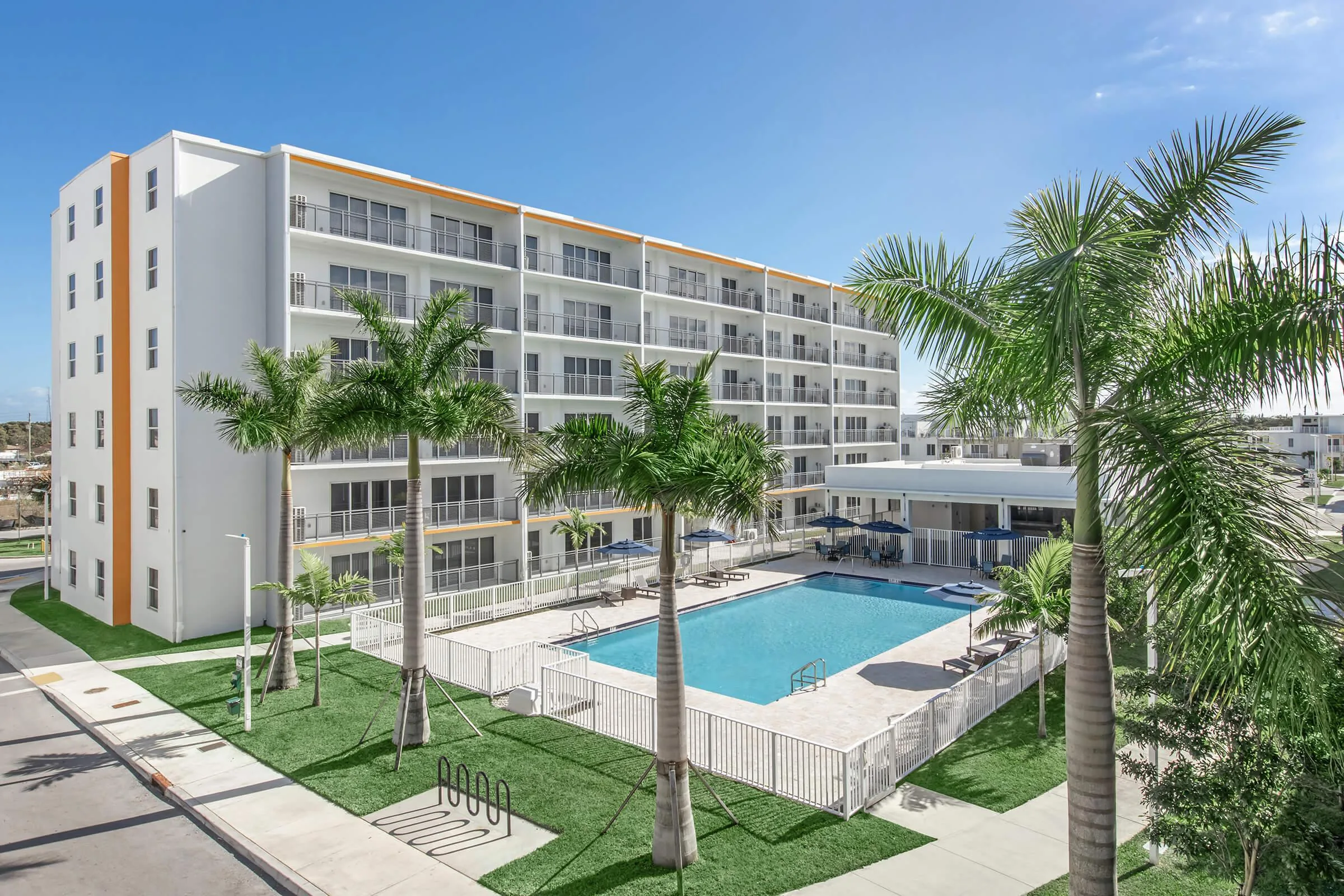 Modern Towers apartment building exterior in Homestead, Florida